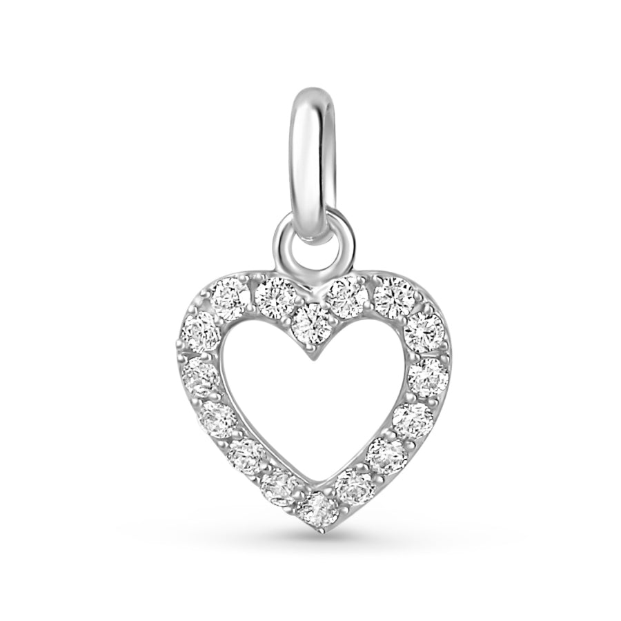 Herzanhänger „Stellar Heart“ – aus rhodiniertem 925er Silber