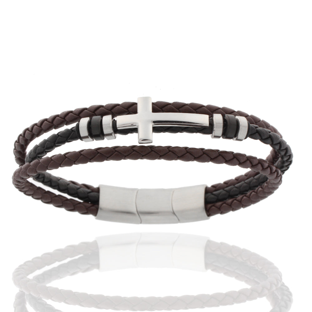 Hybrid-Lederarmband „Iron Cross Nexus“
