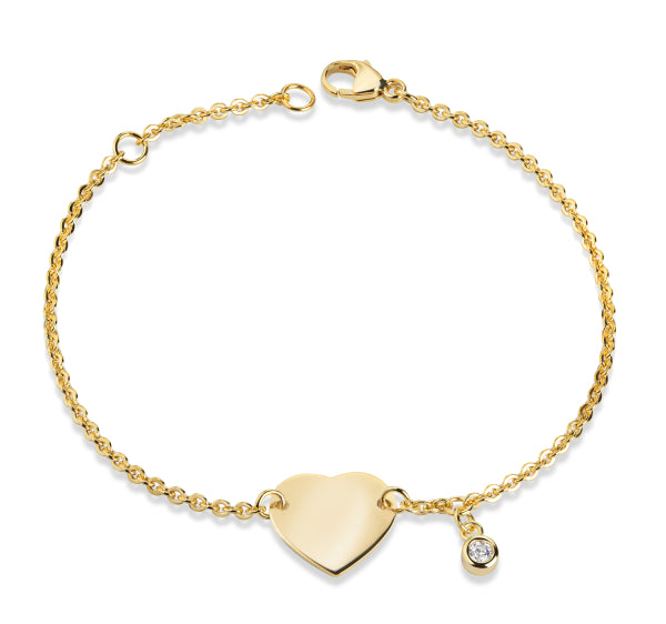 ID-Armband „Radiant Heart“ – 8Kt Gold