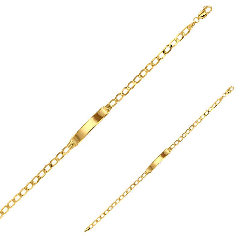 Identitätskette „Classic Plate“ – Armband aus 375er Gelbgold