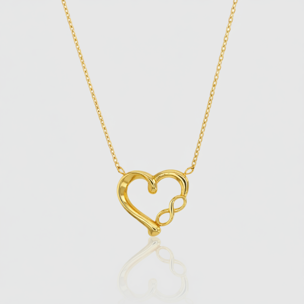 Infinity-Herz-Collier „Endless Devotion“ – 375er Gelbgold