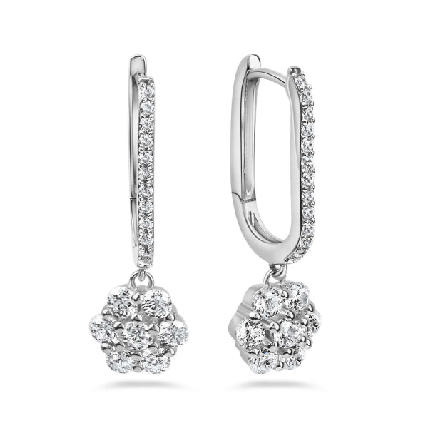 Klappcreolen „Arctic Blossom“ – aus rhodiniertem 925er Sterling Silber