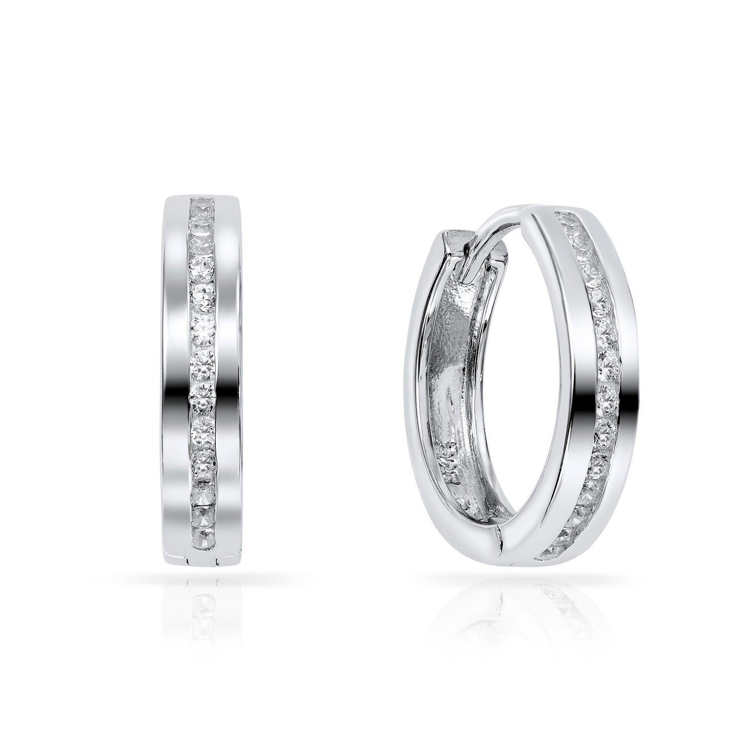 Klappcreolen „Arctic Channel“ – aus rhodiniertem 925er Silber
