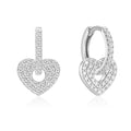 Klappcreolen „Arctic Heart Link“ – aus rhodiniertem 925er Sterling Silber