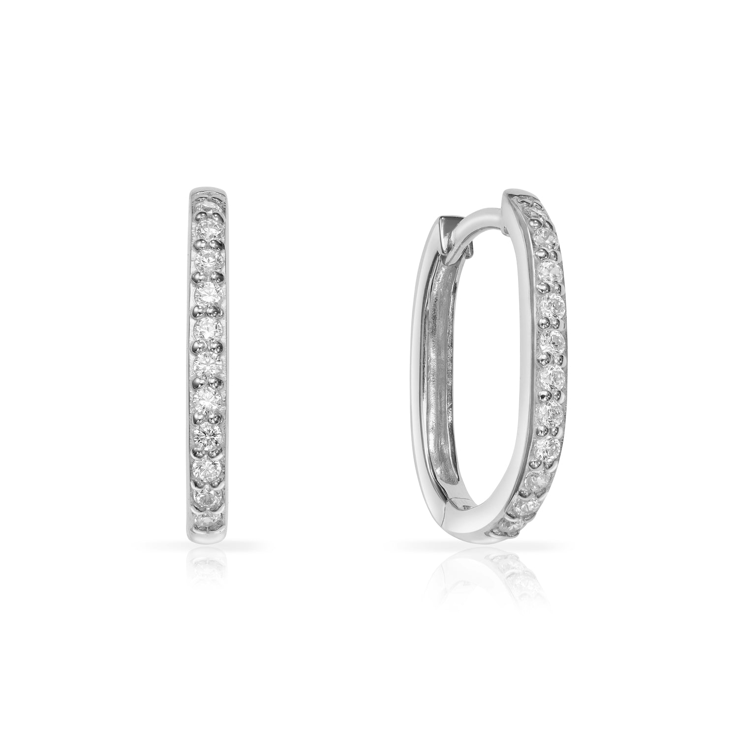 Klappcreolen „Arctic Oval“ – aus rhodiniertem 925er Sterling Silber