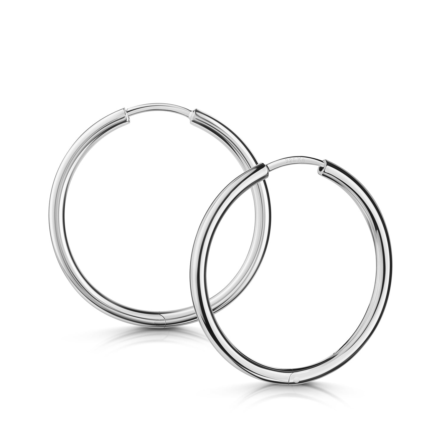 Klappcreolen „Arctic Pure“ – Hochglanz-poliertes 925er Sterling Silber, rhodiniert