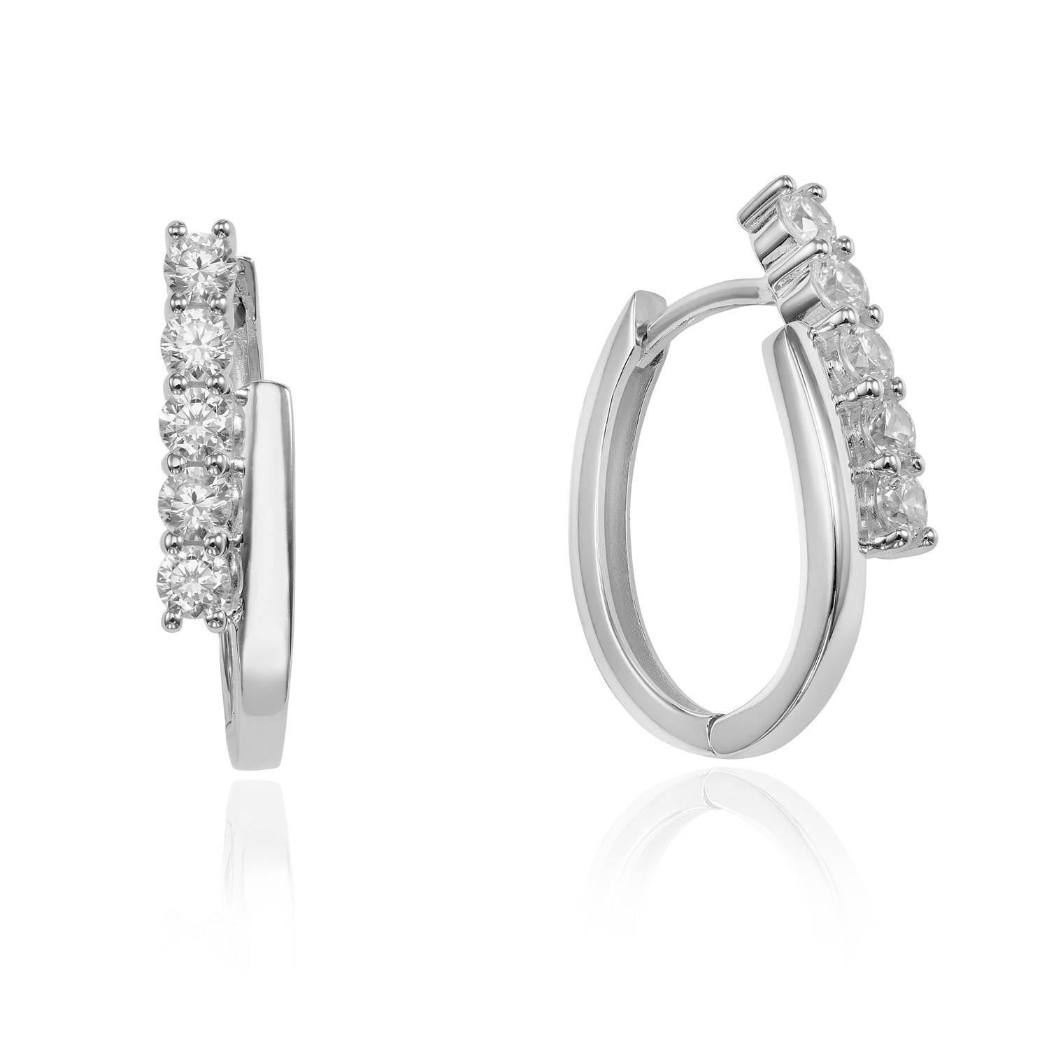 Klappcreolen „Arctic Radiant Arch“ – aus rhodiniertem 925er Sterling Silber