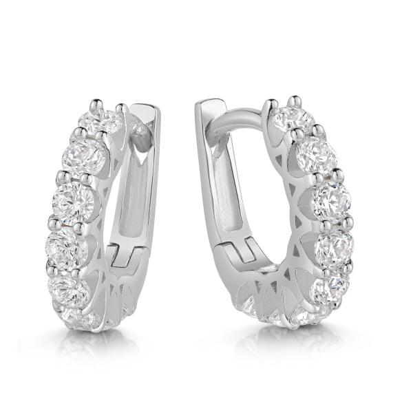 Klappcreolen „Arctic Radiant“ – aus rhodiniertem 925er Sterling Silber