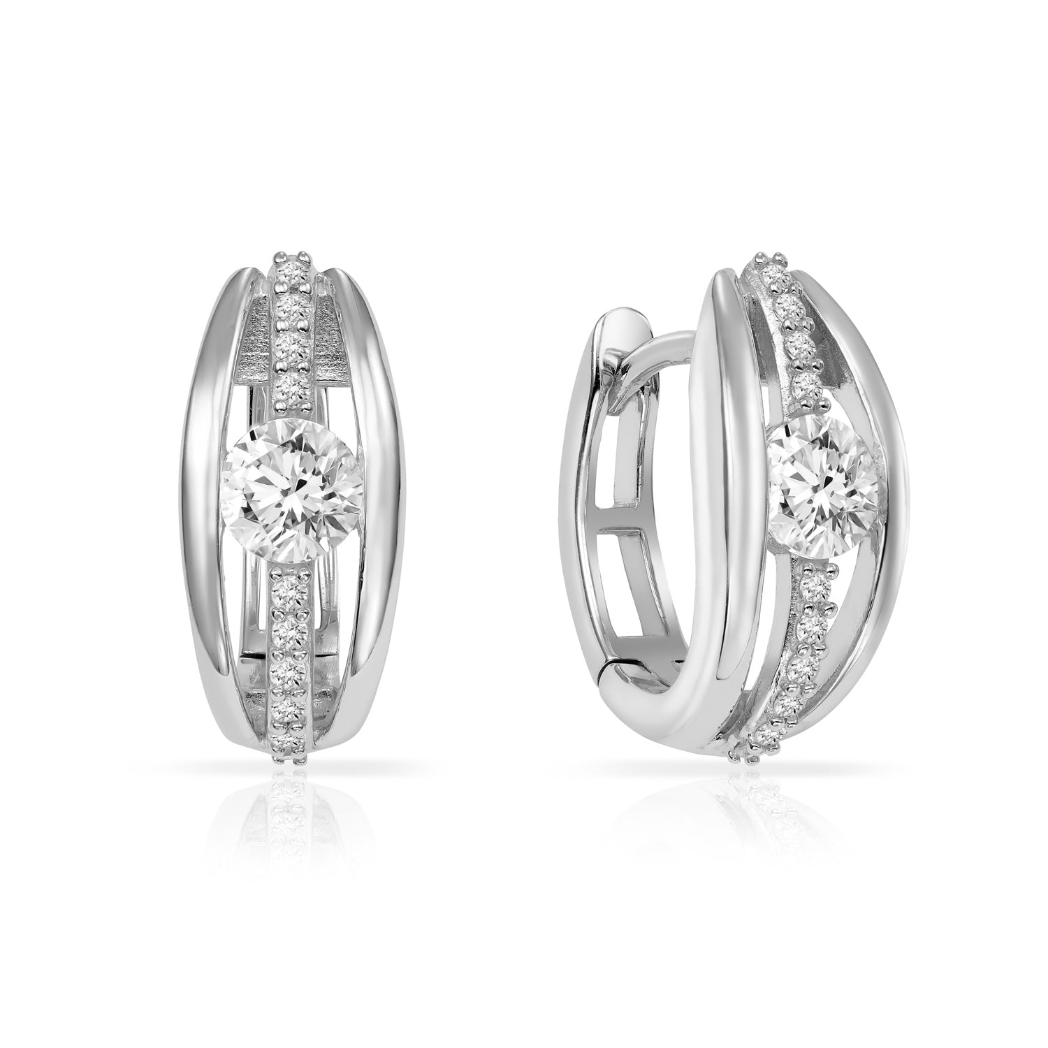 Klappcreolen „Arctic Vault“ – aus rhodiniertem 925er Sterling Silber