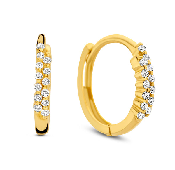 Klappcreolen „Brilliant Wave“ – 14Kt Gold