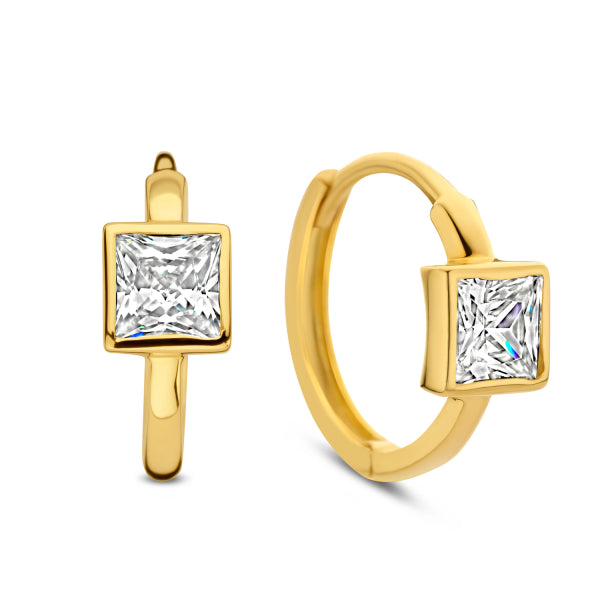 Klappcreolen „Geometric Edge“ – 14Kt Gold
