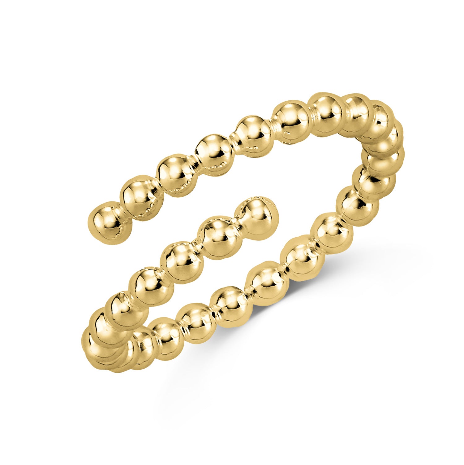 Kugel-Ring „Orbital Spiral“ – 5 Milliemes Gold-Plattierung auf 925 Sterling Silber