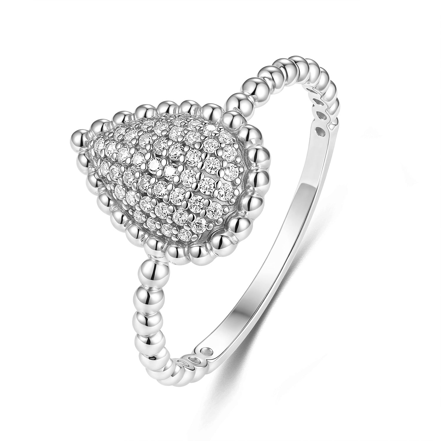 Kugelring „Pure Teardrop“ – aus rhodiniertem 925er Sterling Silber