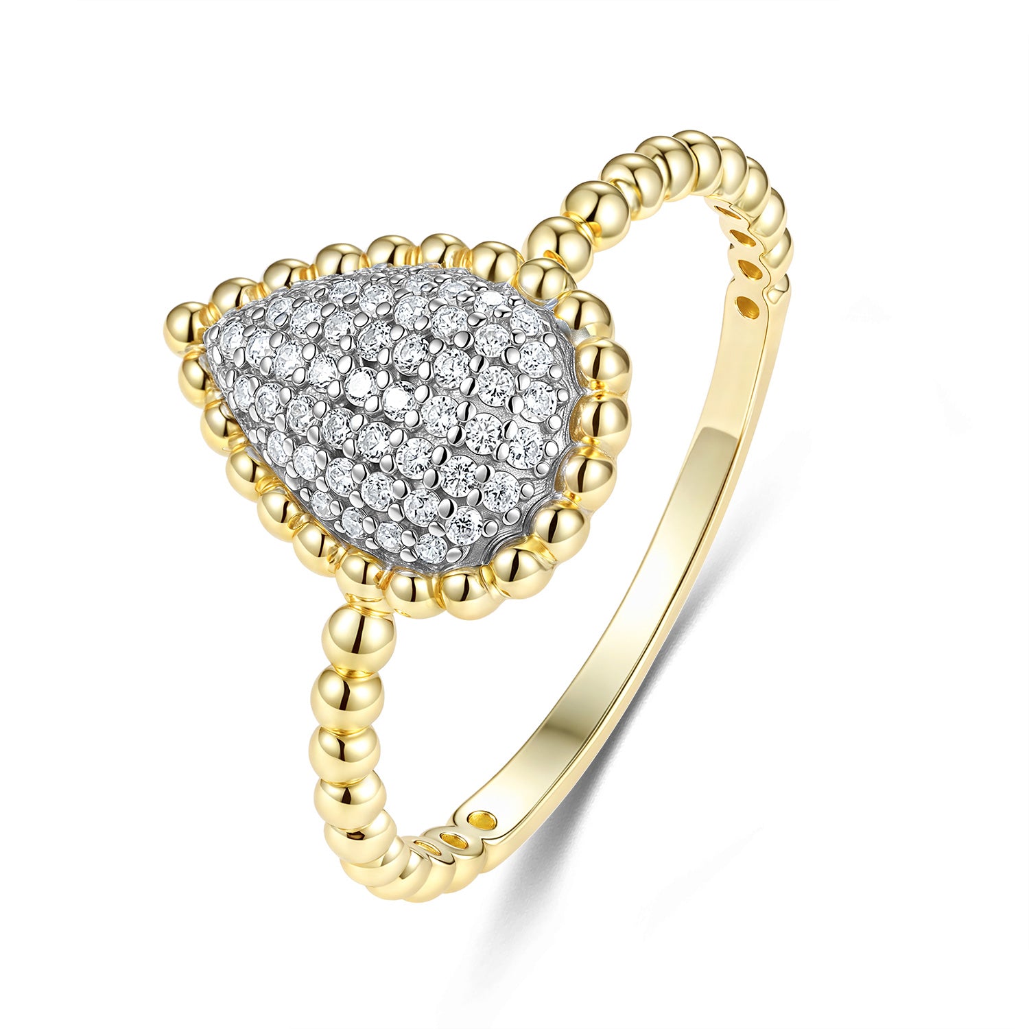 Kugelring „Radiant Teardrop“ –  aus 925 Sterling Silber, 18k vergoldet