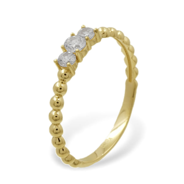 Kugelring „Trinity Beads“ – 333er Gelbgold