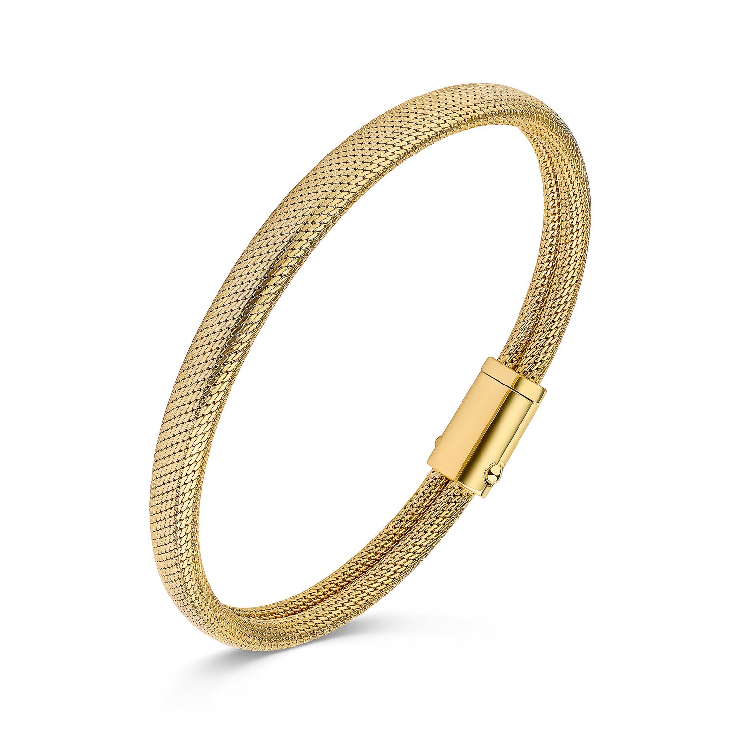 Milanaise-Armband „Golden Mesh“ – 10 Milliemes vergoldetes 925er Silber