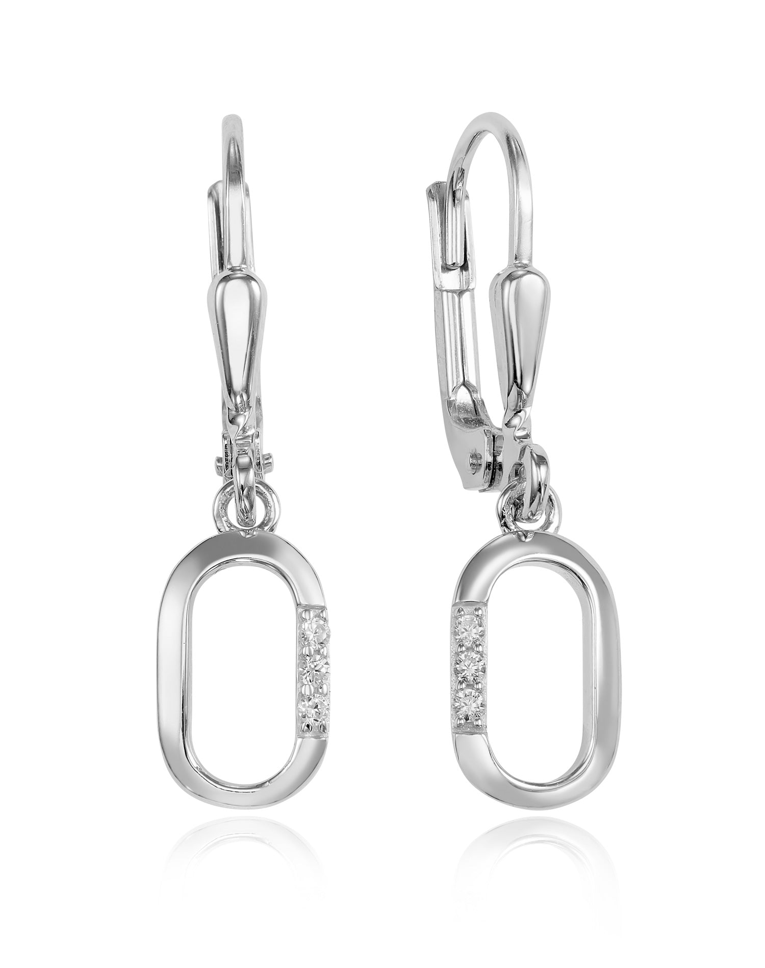 Ohrhänger „Arctic Asymmetric“ – aus rhodiniertem 925er Sterling Silber