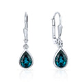 Ohrhänger „Arctic Deep Sea“ – Echter Topas in rhodiniertem 925er Sterling Silber