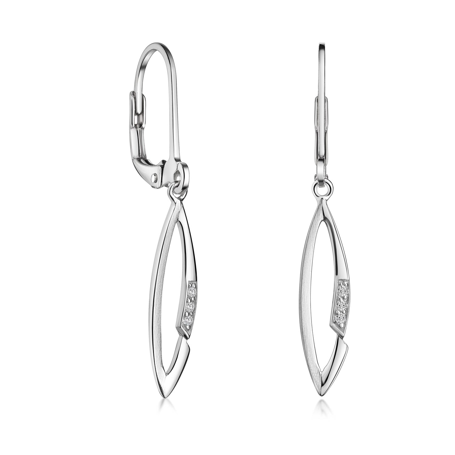 Ohrhänger „Arctic Leaf“ – aus teilmattiertem & rhodiniertem 925er Silber