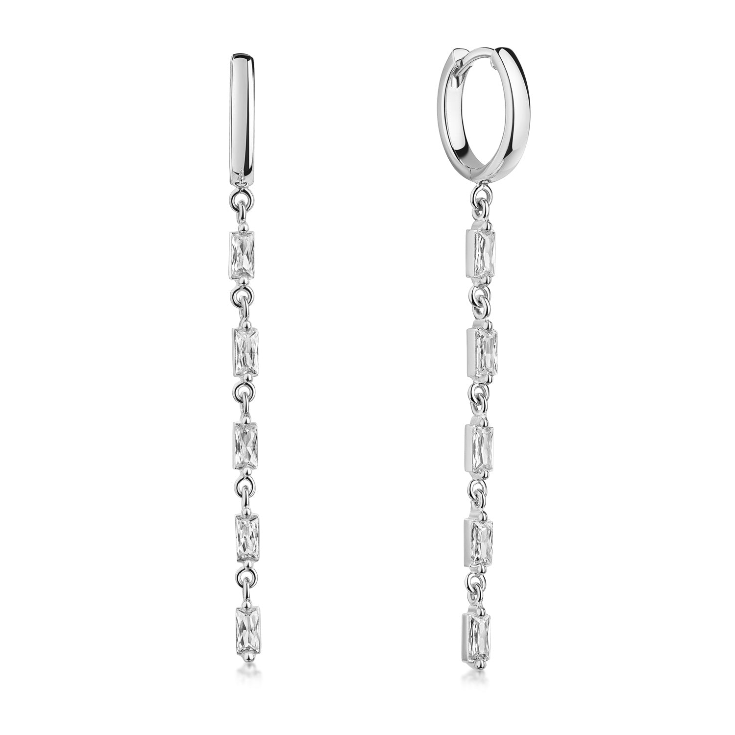 Ohrhänger „Arctic Linear“ – aus rhodiniertem 925er Sterling Silber