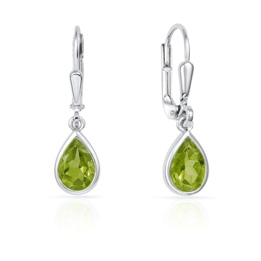 Ohrhänger „Arctic Olive“ – Echter Peridot aus rhodiniertem 925er Sterling Silber