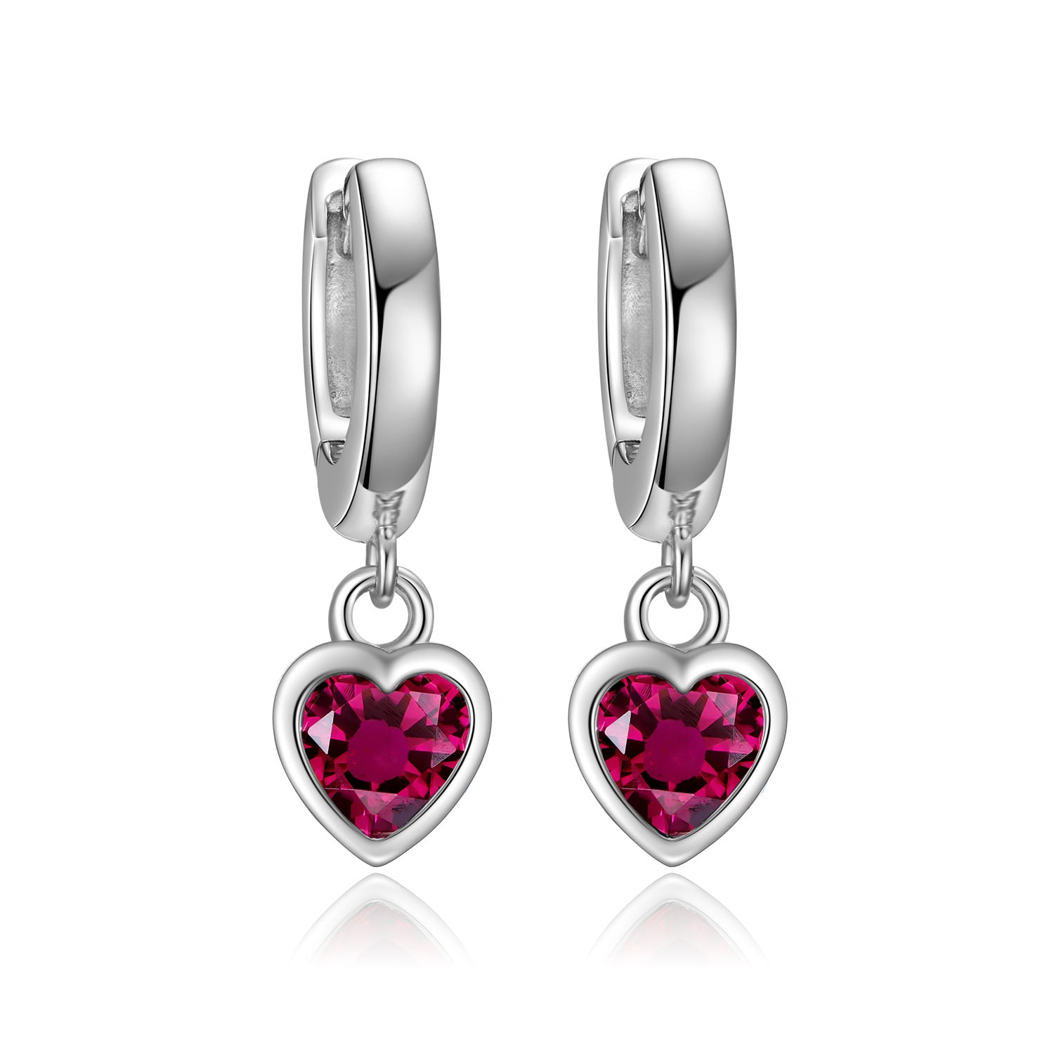 Ohrhänger „Arctic Ruby“ – aus rhodiniertem 925er Sterling Silber