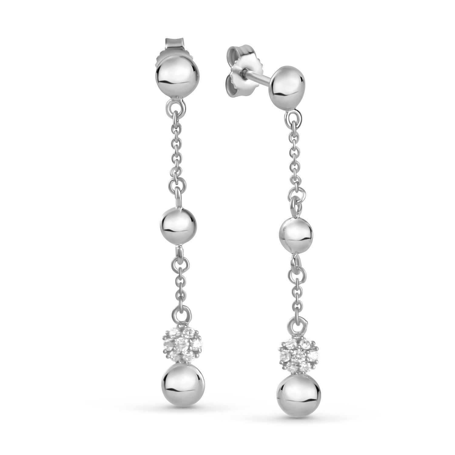 Ohrhänger „Arctic Spherical“ – aus rhodiniertem 925er Sterling Silber