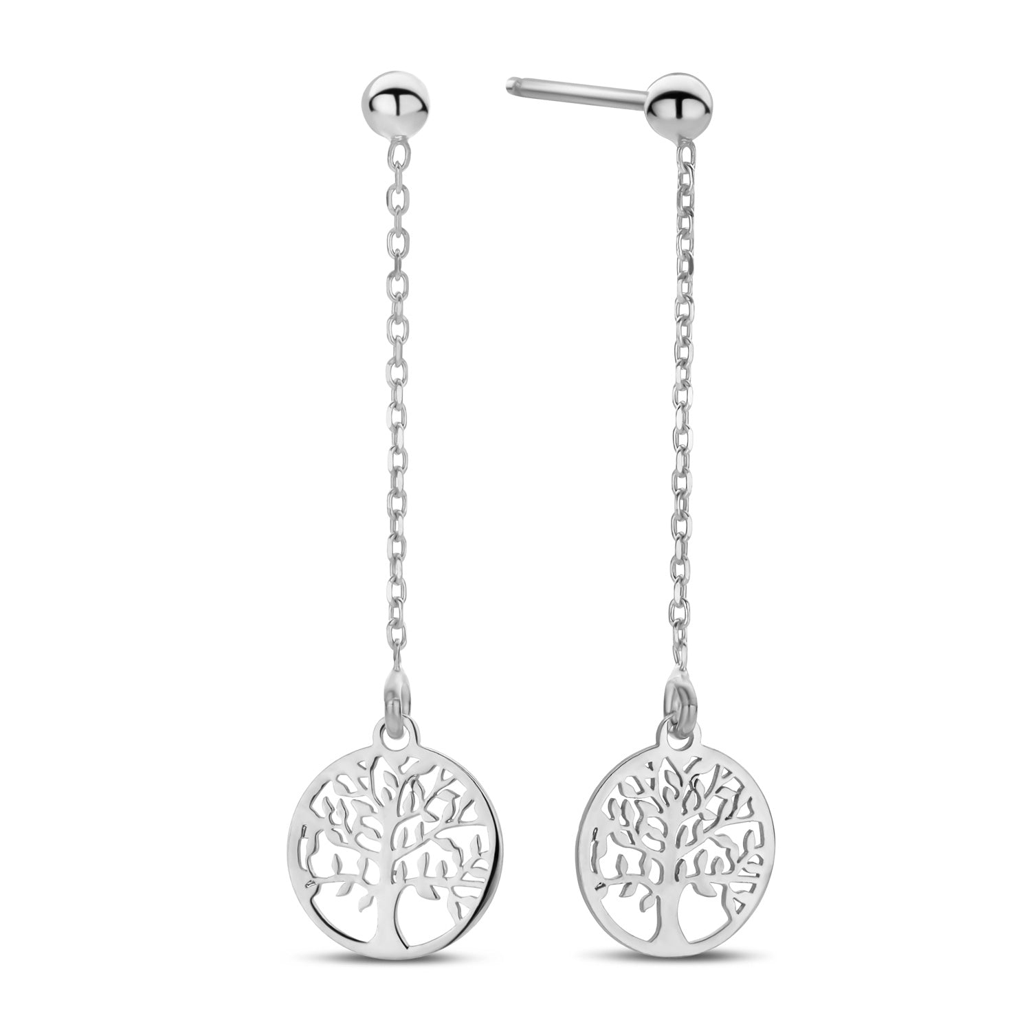 Ohrhänger „Arctic Tree“ – Lebensbaum in rhodiniertem 925er Silber