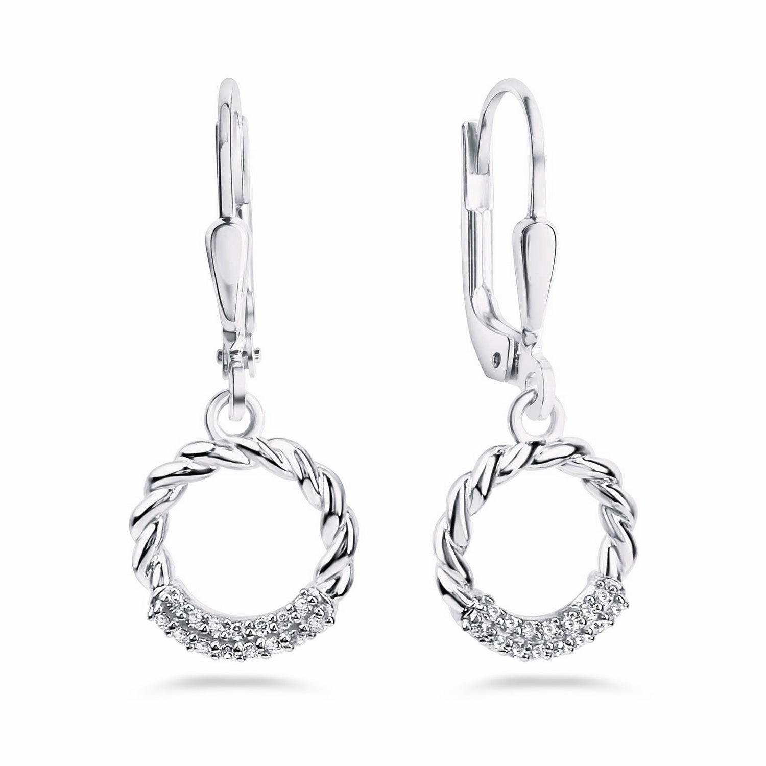 Ohrhänger „Arctic Twisted Orbit“ – aus rhodiniertem 925er Sterling Silber
