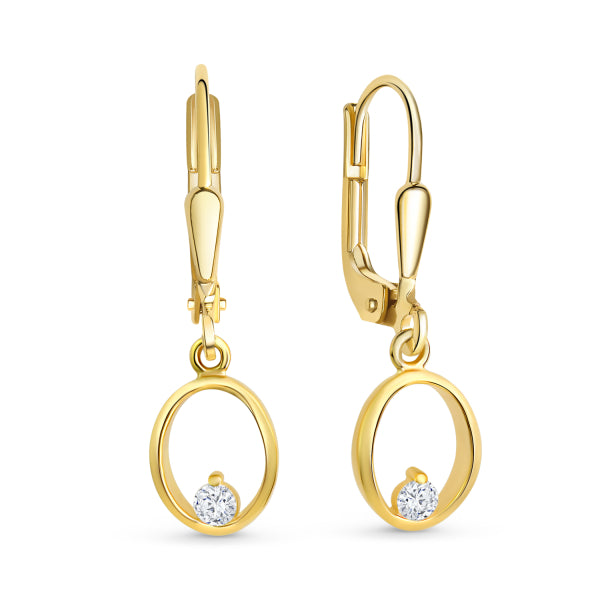 Ohrhänger „Aura Solitär“ – 8Kt Gold
