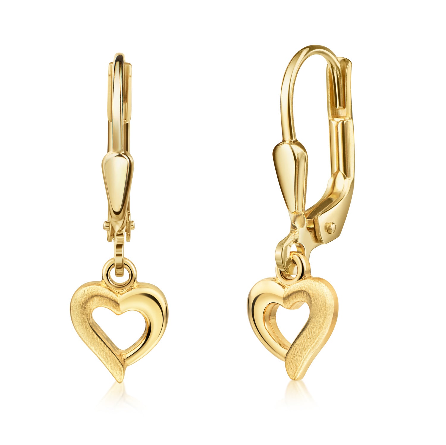 Ohrhänger „Lunar Floating Heart“ – aus vergoldetem 925er Sterling Silber