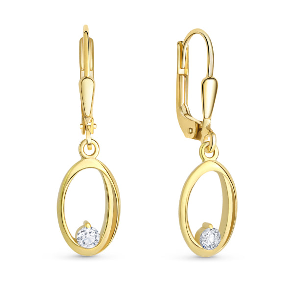 Ohrhänger „Organic Ellipse“ – 333er Gelbgold