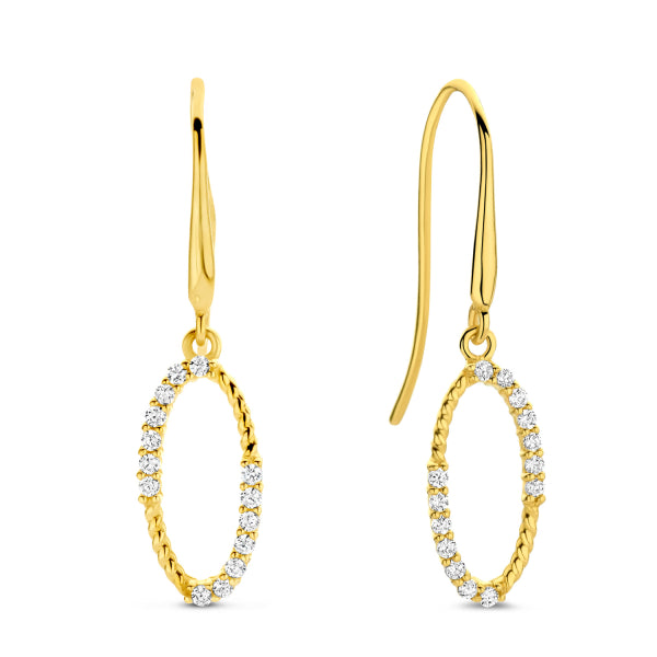 Ohrhänger „Twisted Oval“ – 14Kt Gold