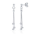 Ohrstecker „Arctic Cascade“ – 3-fach Kette mit Silberkugeln aus rhodiniertem 925er Silber