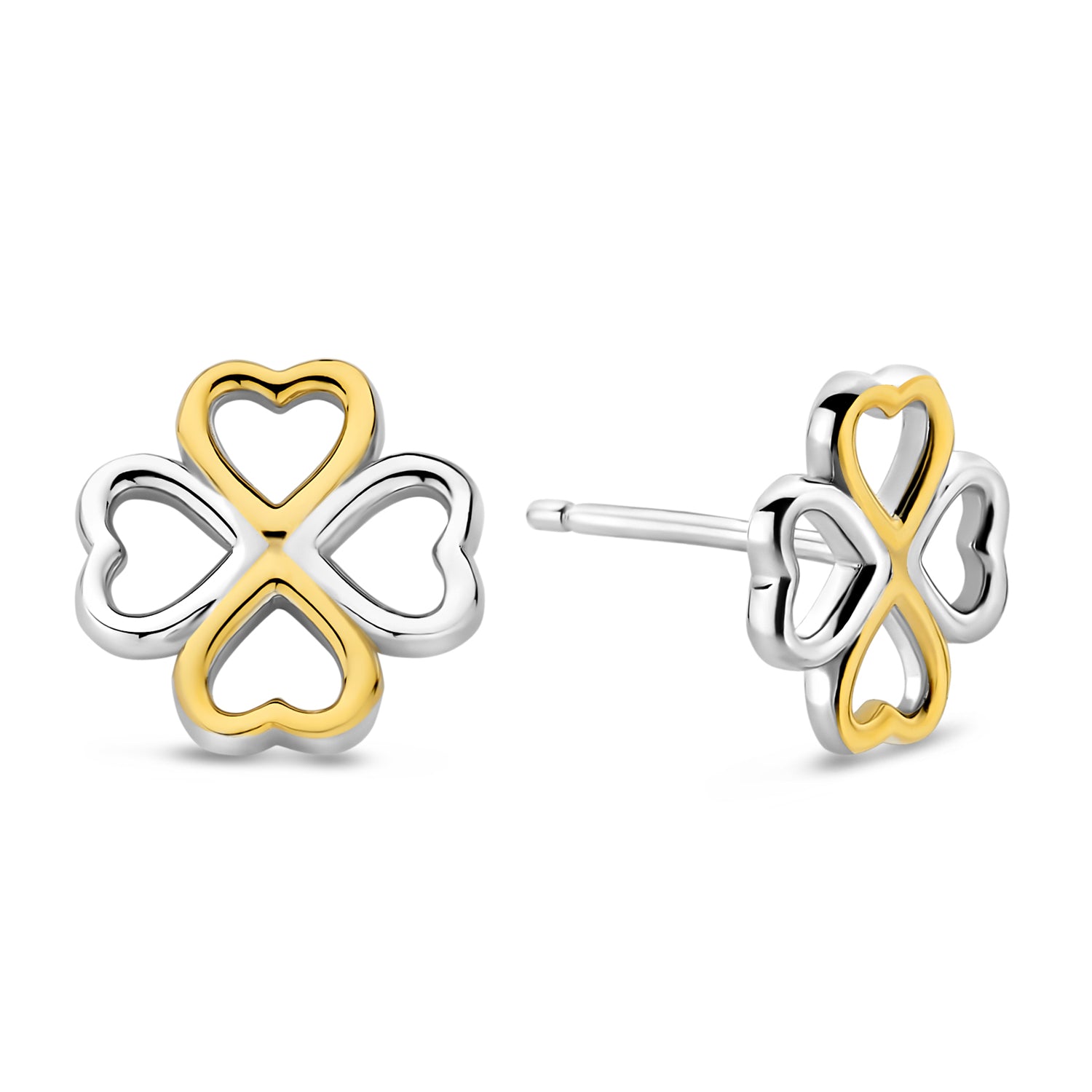 Ohrstecker „Arctic Clover“ – Kleeblatt aus 925er Silber & Gold-Finish