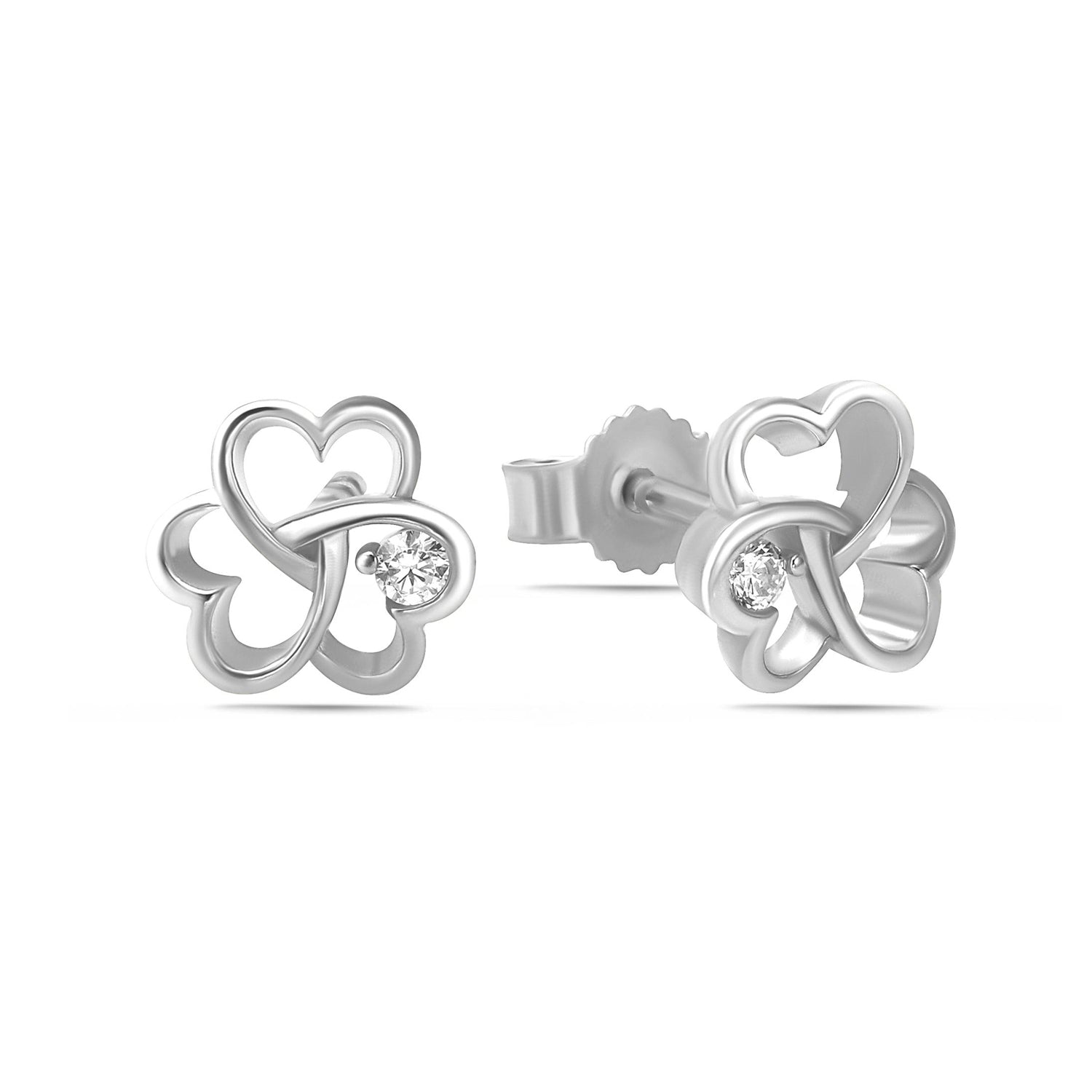 Ohrstecker „Arctic Clover“ – aus rhodiniertem 925er Sterling Silber