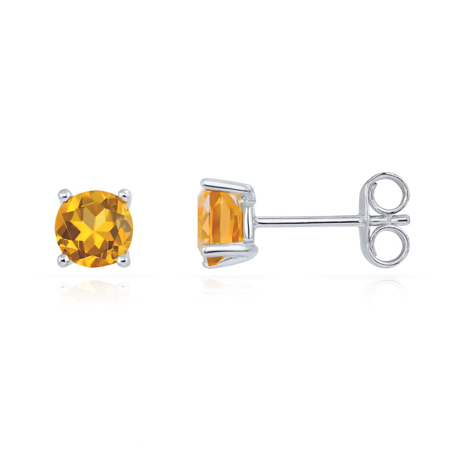 Ohrstecker „Arctic Golden Glow“ – Echter Citrin in rhodiniertem 925er Sterling Silber