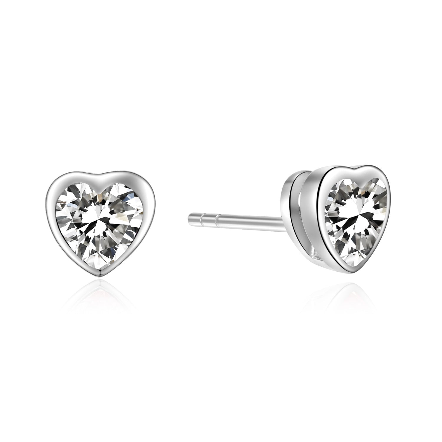 Ohrstecker „Arctic Heart“ – aus rhodiniertem 925er Sterling Silber