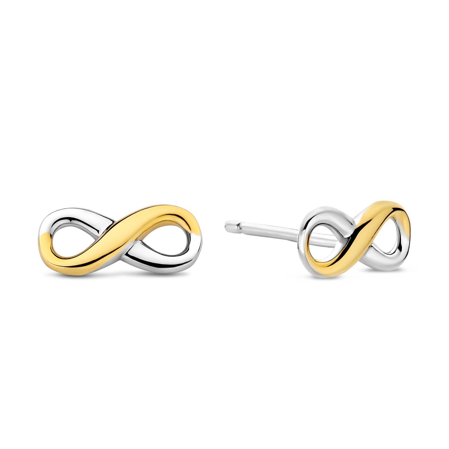 Ohrstecker „Arctic Infinity“ – Unendlichkeitssymbol aus 925er Silber & Gold-Finish