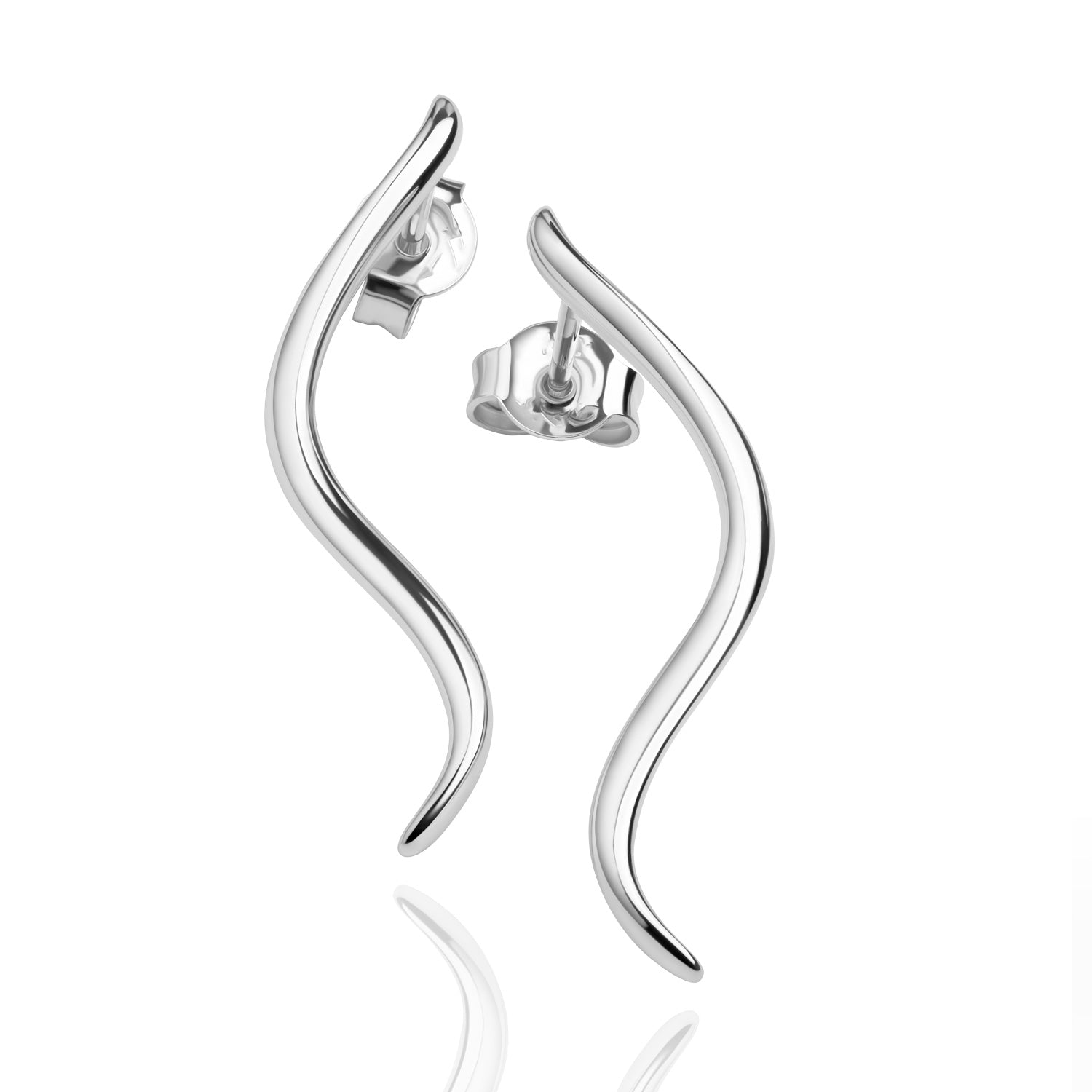 Ohrstecker „Arctic Sinuous“ – Hochglanzpoliertes 925er Sterling Silber