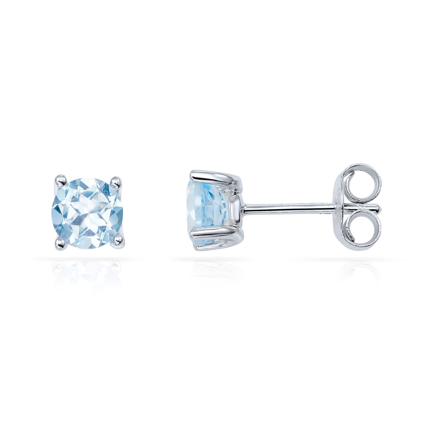 Ohrstecker „Arctic Sky“ – Echter Sky Blue Topas in rhodiniertem 925er Silber