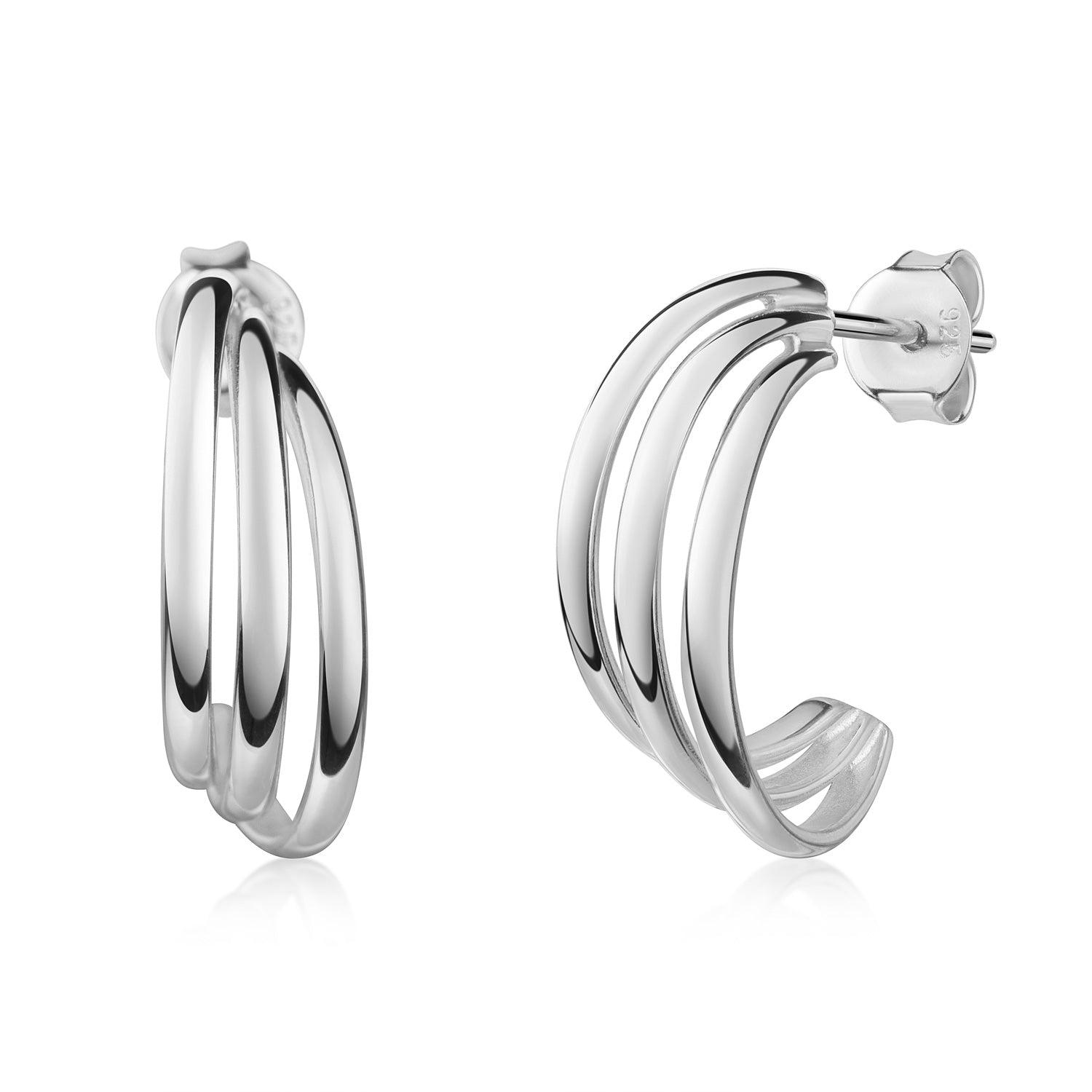 Ohrstecker „Arctic Triple Arch“ – Rhodiniertes 925er Sterling Silber