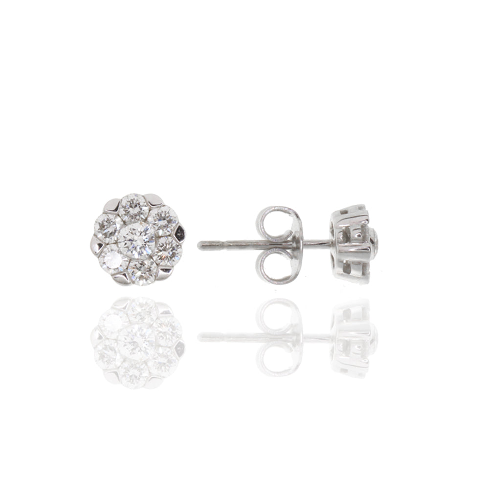 Ohrstecker „Brilliant Snowflake“ – 760er Weißgold