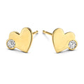 Ohrstecker „Heart & Sparkle“ – 14Kt Gold