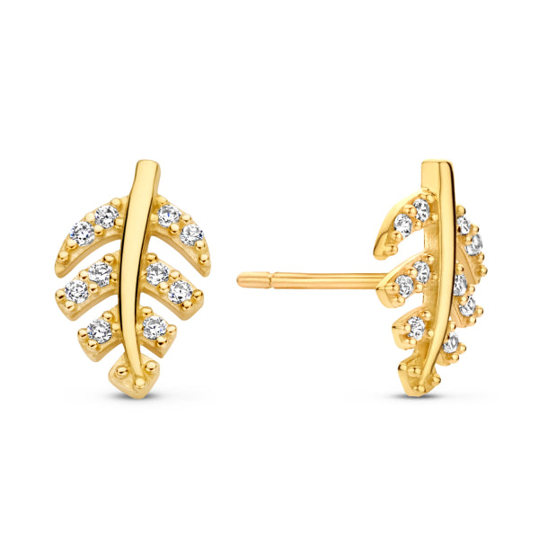 Ohrstecker „Leafy Glow“ – 14Kt Gold
