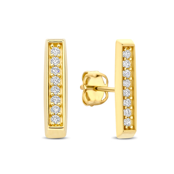 Ohrstecker „Linear Brilliance“ – 14Kt Gold