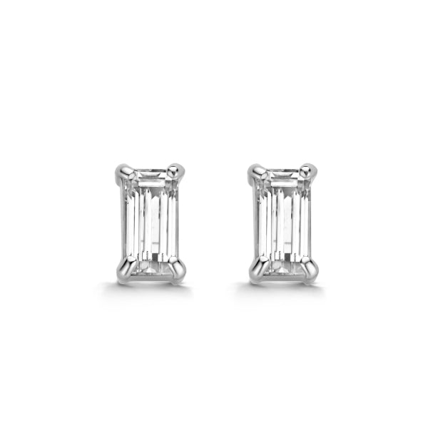 Ohrstecker „Linear Glow“ – 14Kt Weißgold