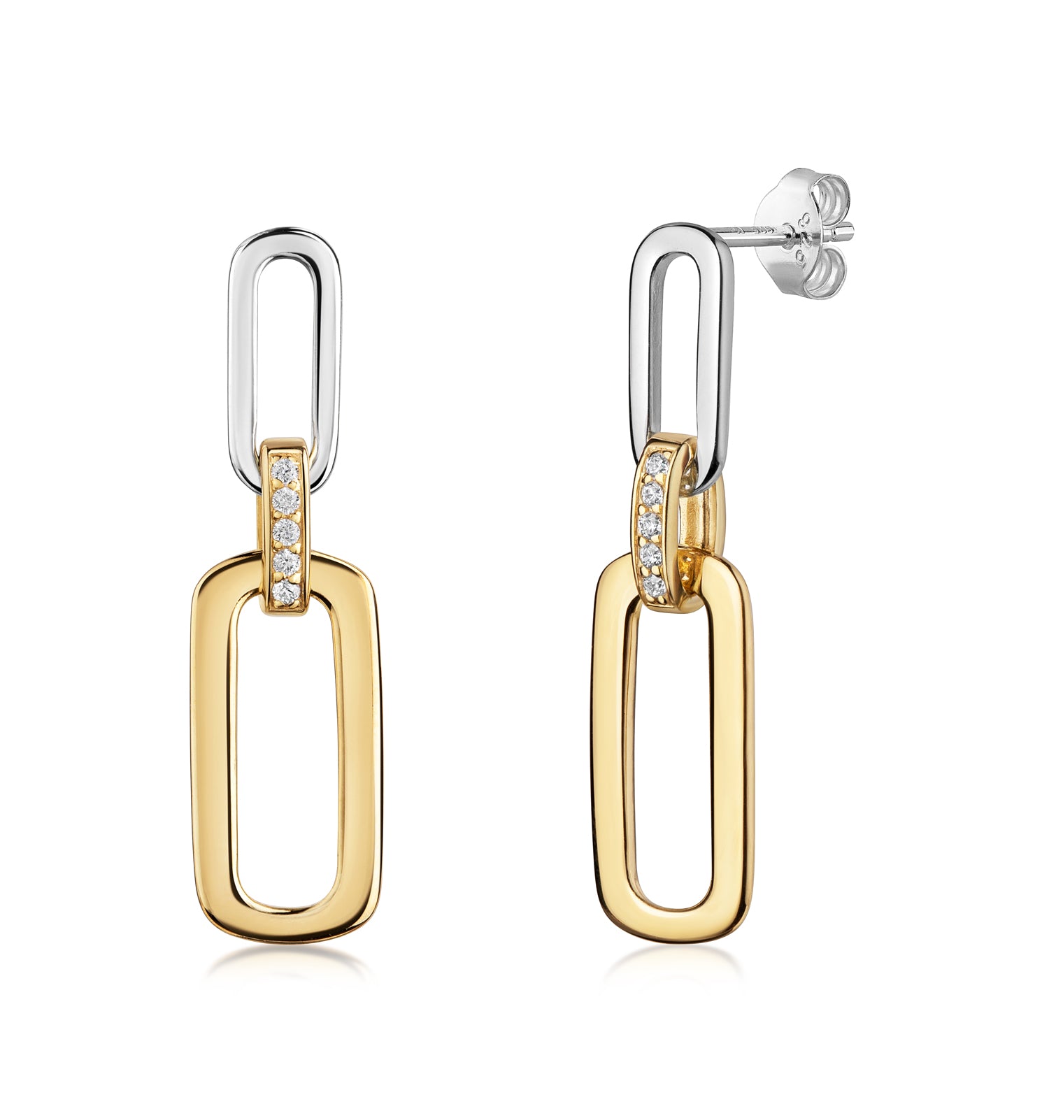 Ohrstecker „Lunar Harmony“ – aus 925er Sterling Silber, Bicolor