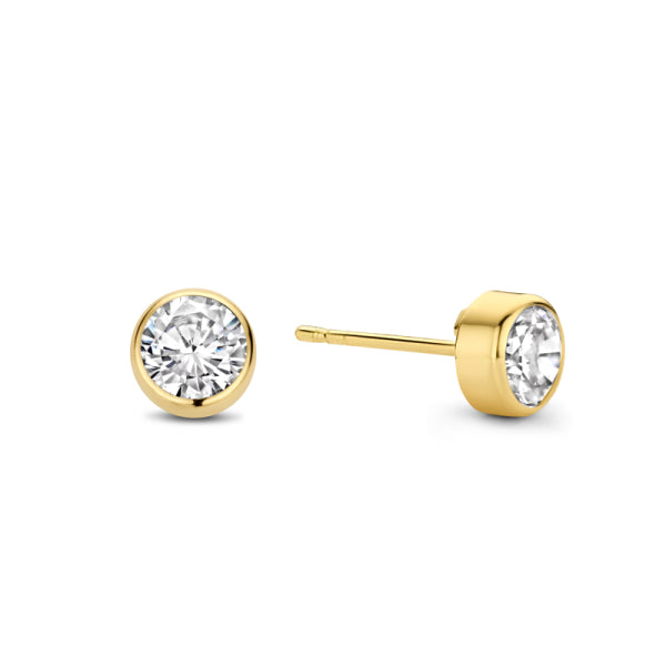 Ohrstecker „Modern Bezel“ – 14Kt Gold