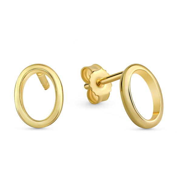 Ohrstecker „Modern Ellipse“ – 333er Gelbgold